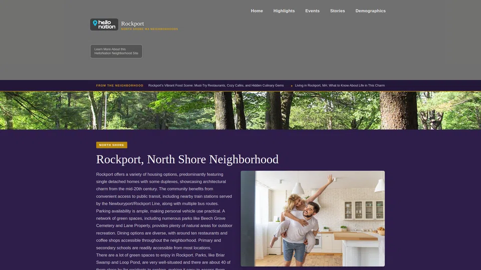 Homepage snapshot at launch