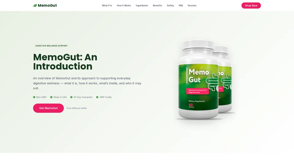 Homepage snapshot at launch