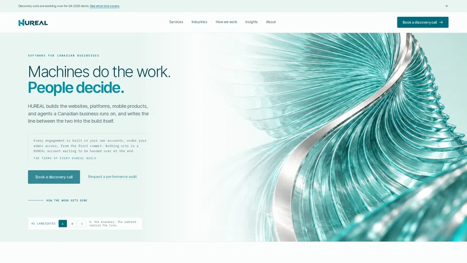 Homepage snapshot at launch