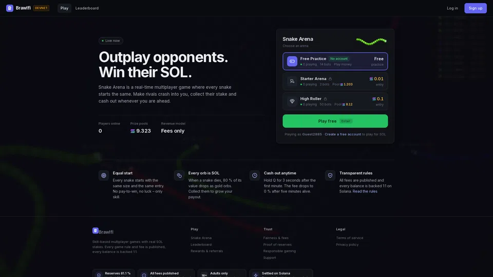 Homepage snapshot at launch