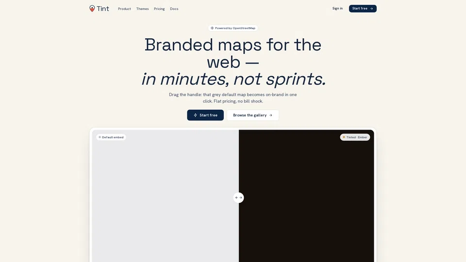Homepage snapshot at launch