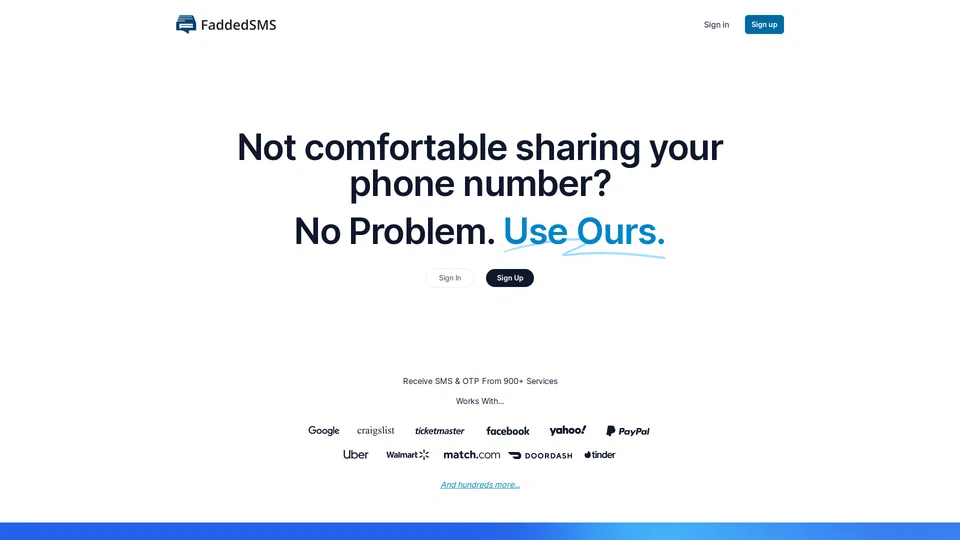 Homepage snapshot at launch