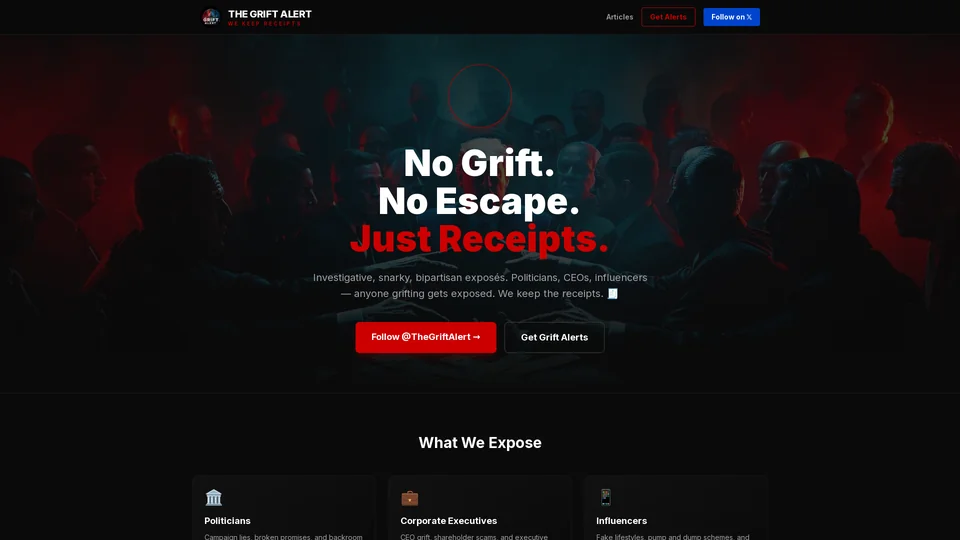 Homepage snapshot at launch