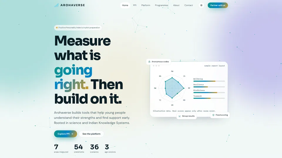 Homepage snapshot at launch