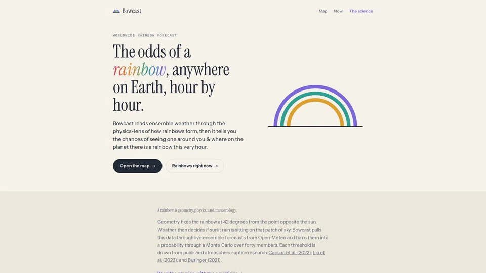 Homepage snapshot at launch