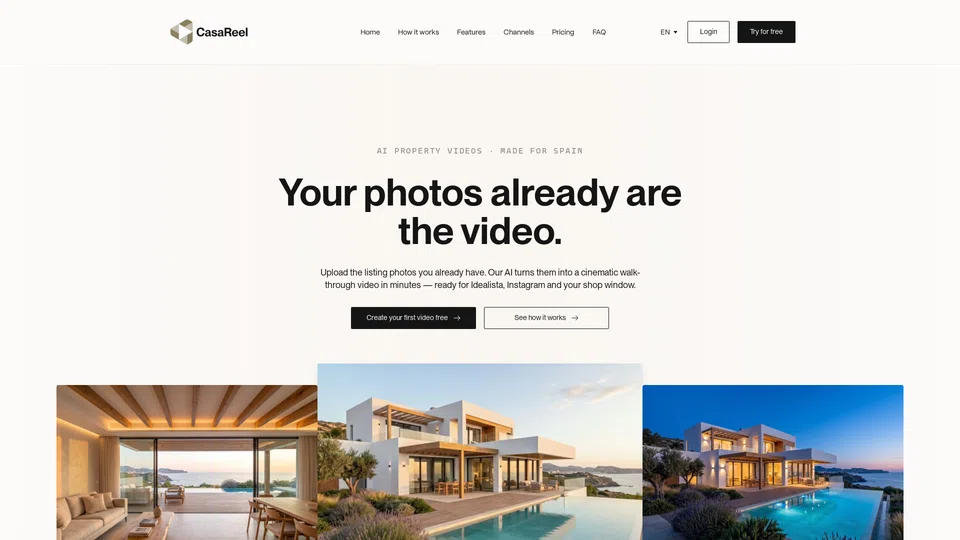 Homepage snapshot at launch