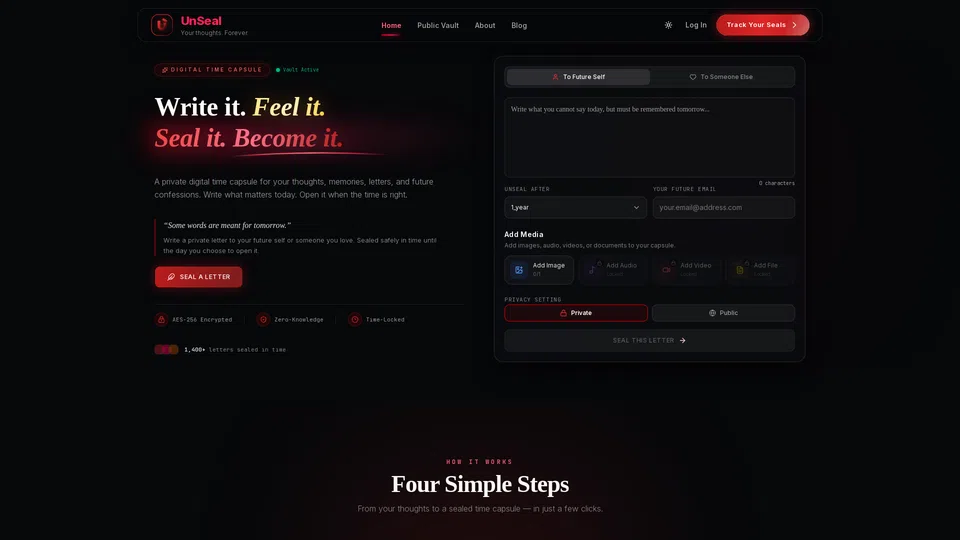Homepage snapshot at launch