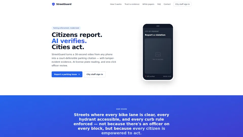 Homepage snapshot at launch