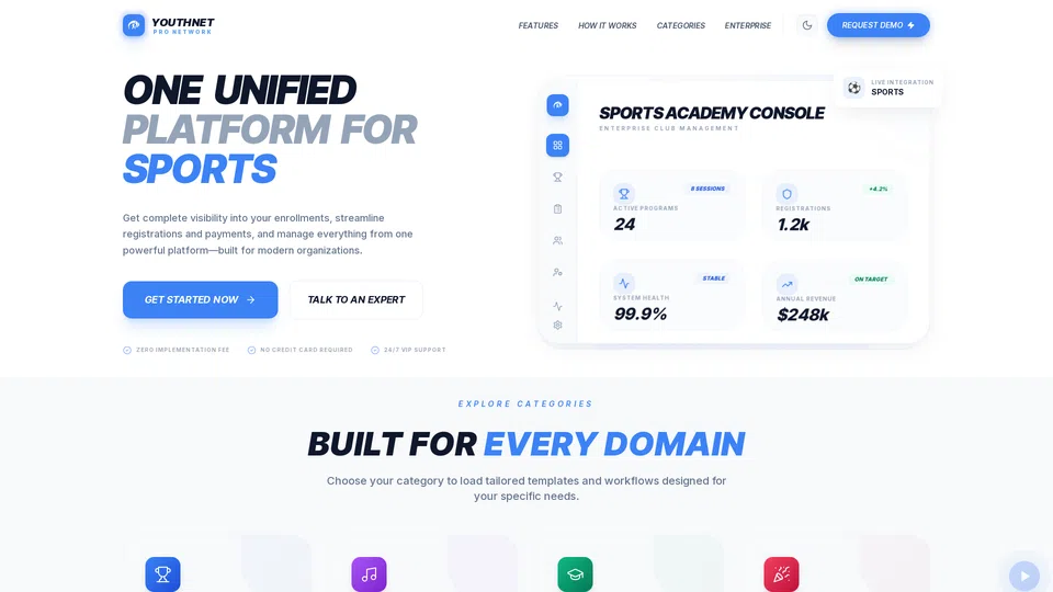 Homepage snapshot at launch