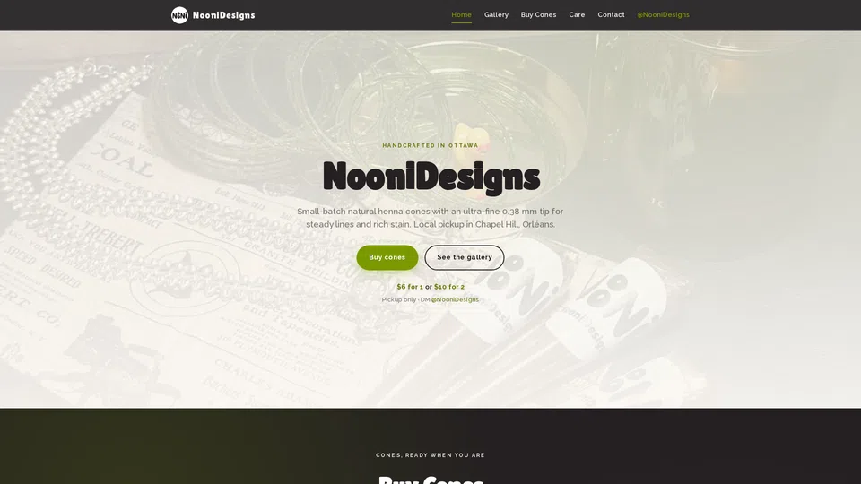 Homepage snapshot at launch