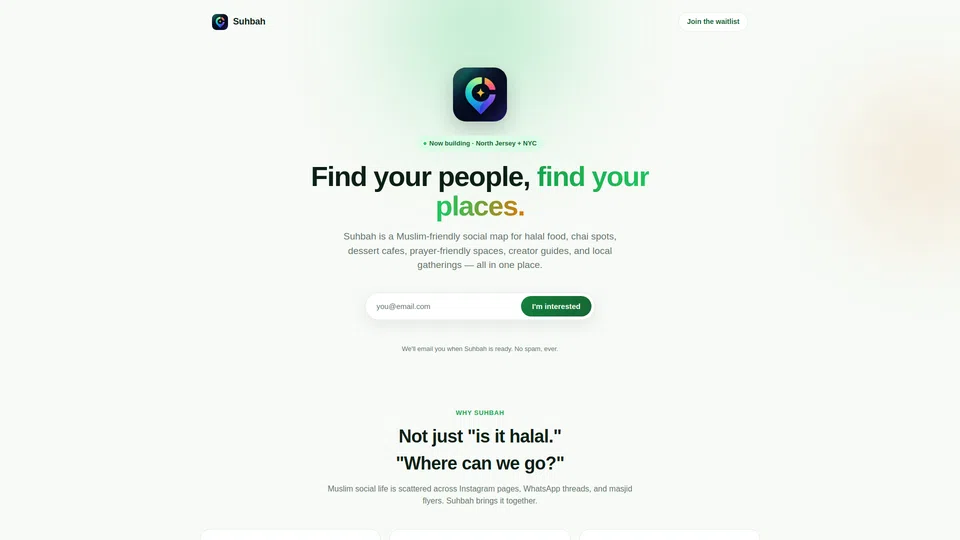 Homepage snapshot at launch
