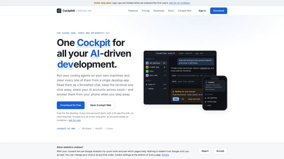 Homepage snapshot at launch