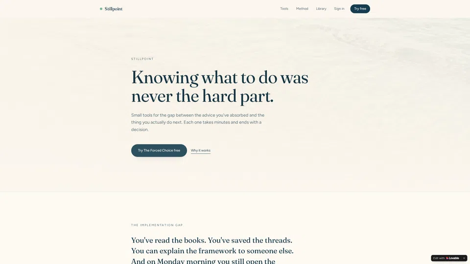 Homepage snapshot at launch