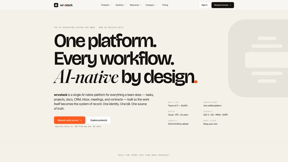 Homepage snapshot at launch