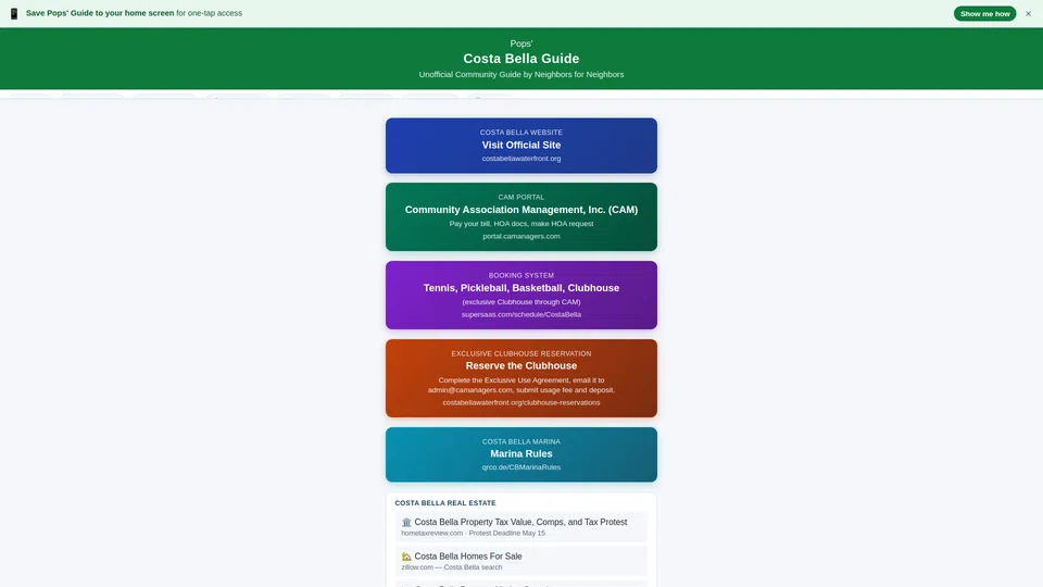Homepage snapshot at launch