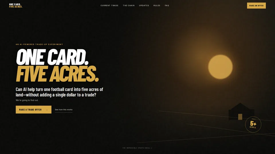Homepage snapshot at launch