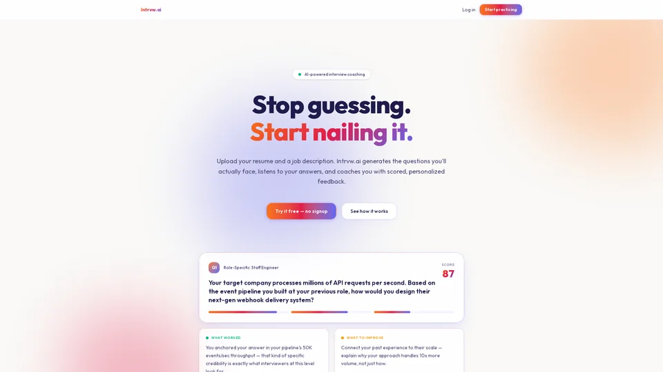 Homepage snapshot at launch