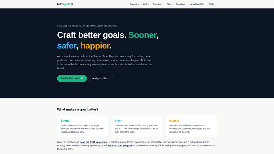Homepage snapshot at launch