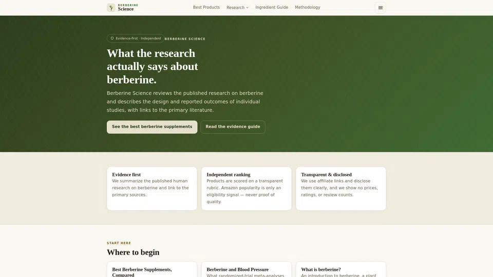 Homepage snapshot at launch
