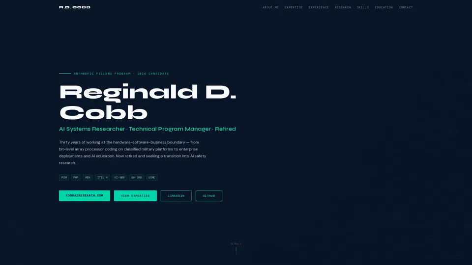 Homepage snapshot at launch