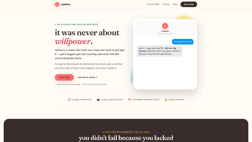 Homepage snapshot at launch