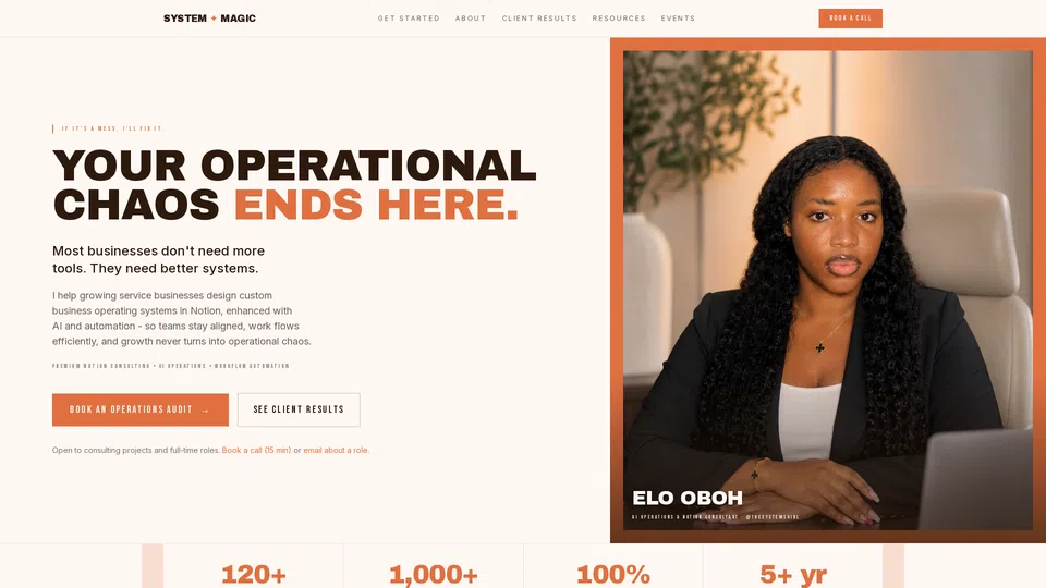 Homepage snapshot at launch
