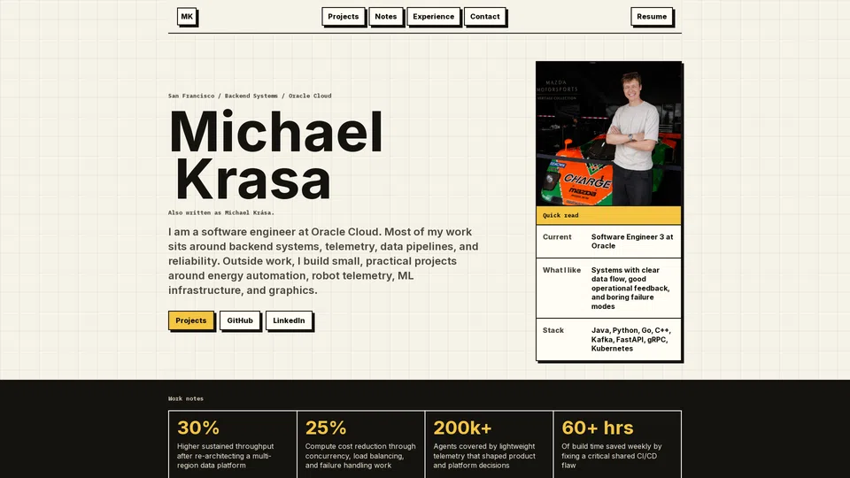 Homepage snapshot at launch