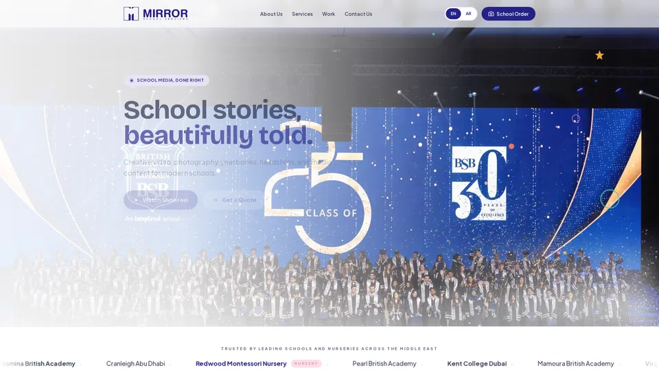 Homepage snapshot at launch