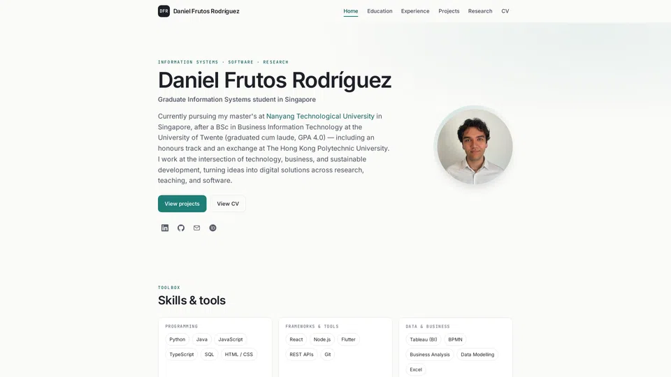 Homepage snapshot at launch