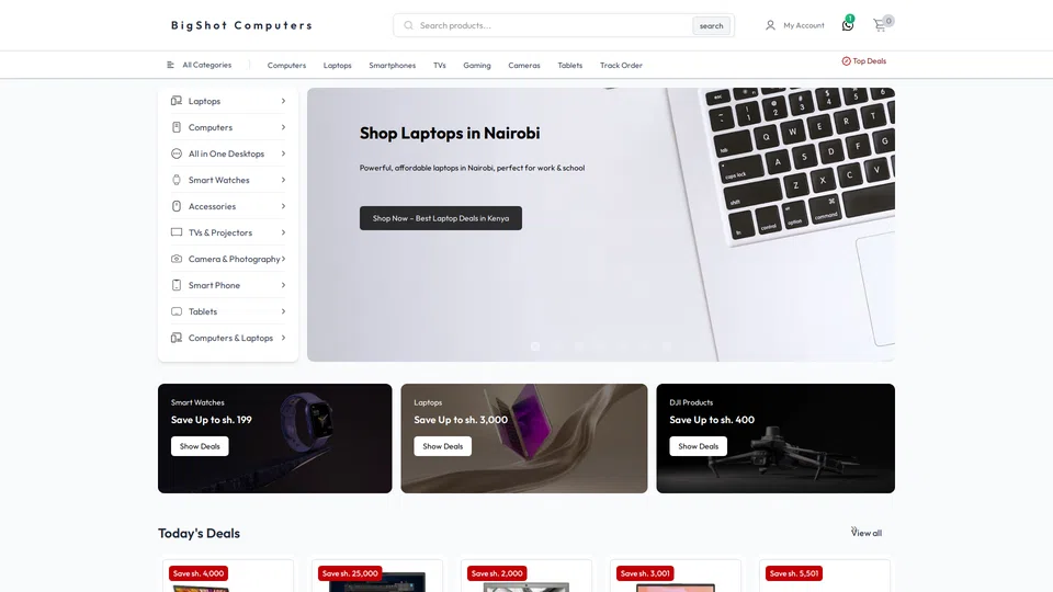 Homepage snapshot at launch