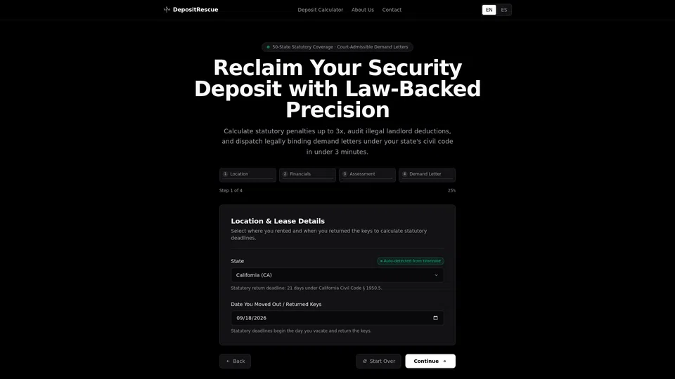 Homepage snapshot at launch