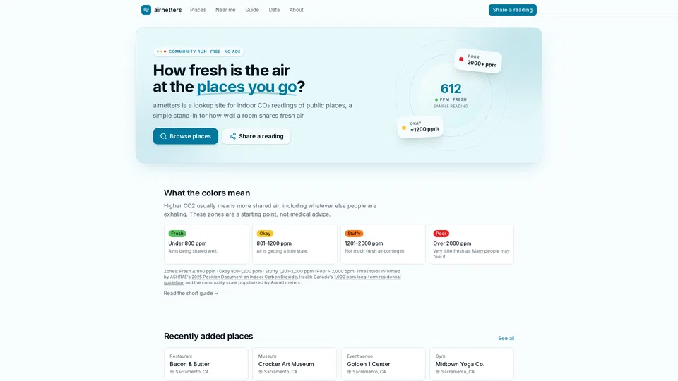 Homepage snapshot at launch