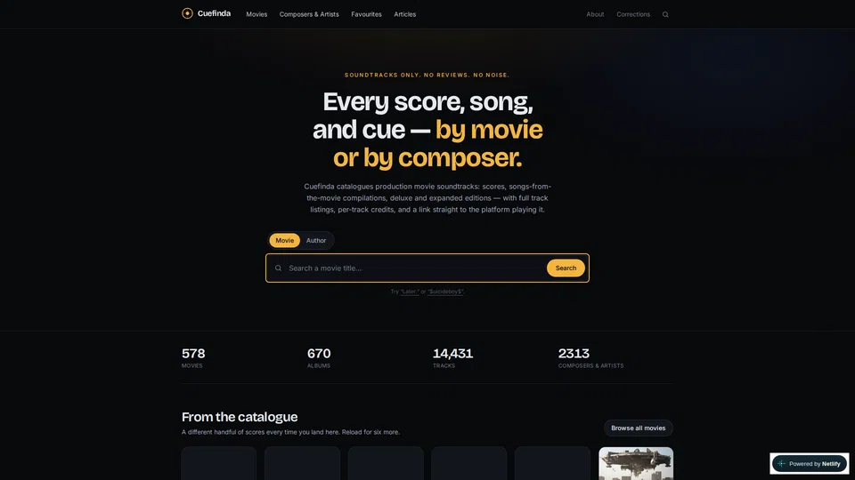 Homepage snapshot at launch