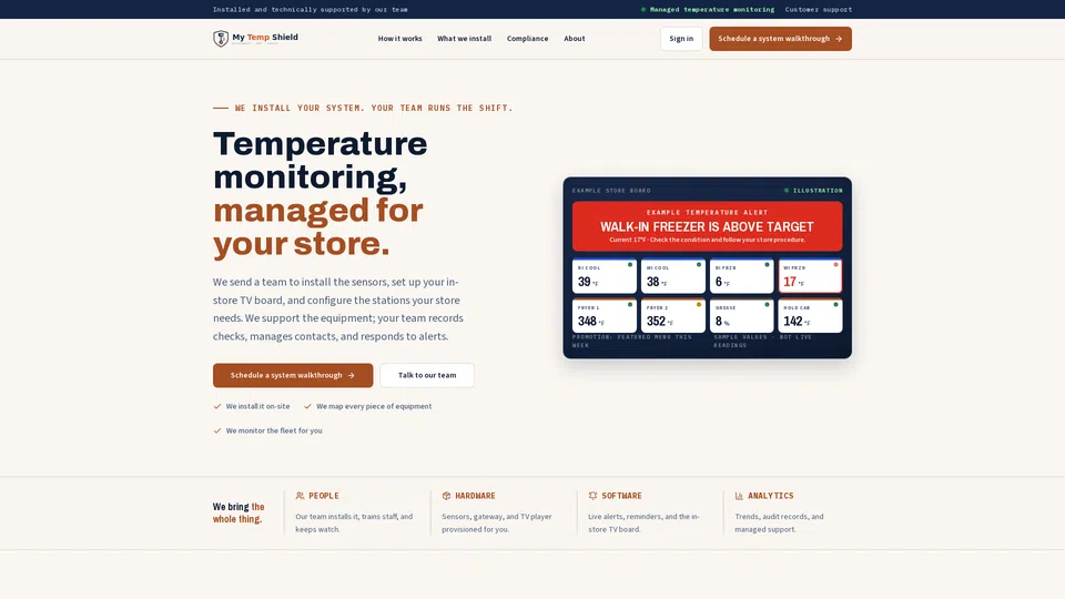 Homepage snapshot at launch