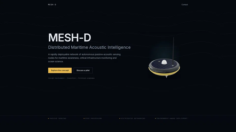 Homepage snapshot at launch