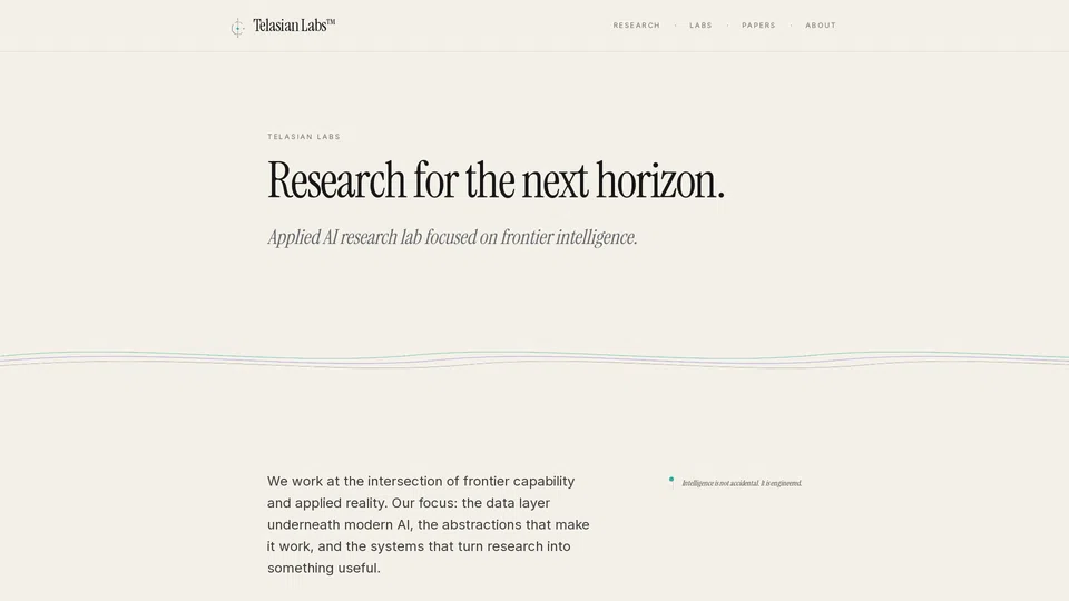 Homepage snapshot at launch