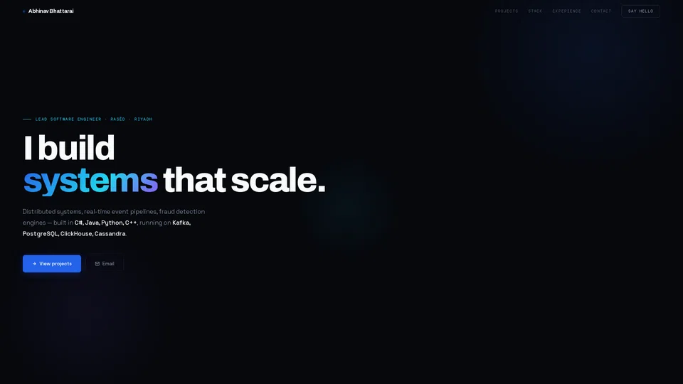 Homepage snapshot at launch