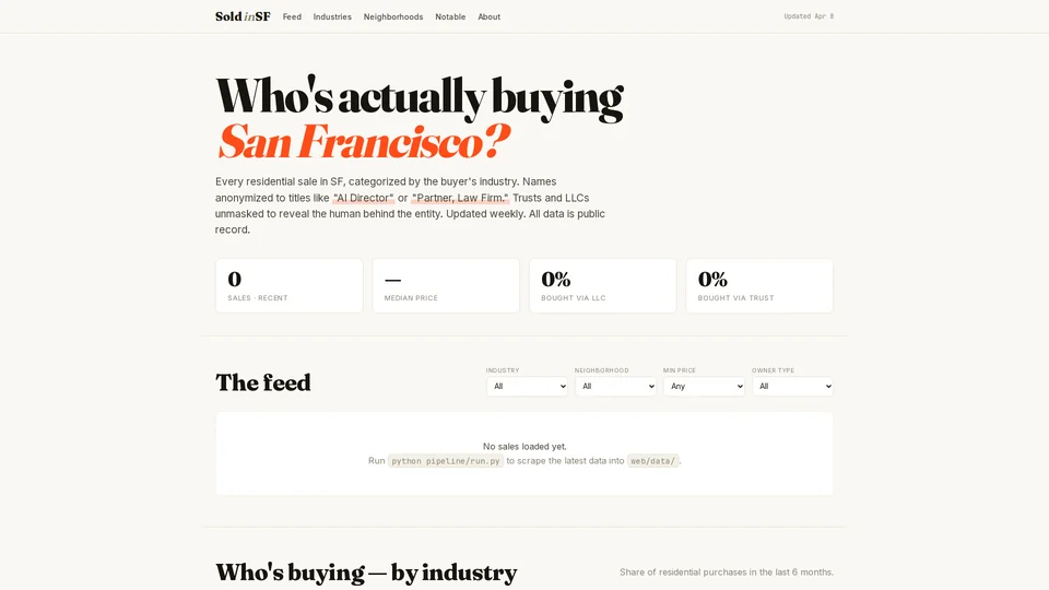 Homepage snapshot at launch