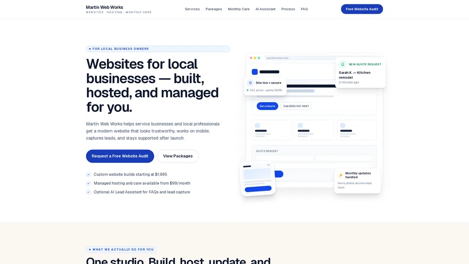 Homepage snapshot at launch