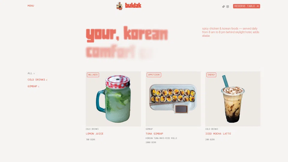 Homepage snapshot at launch