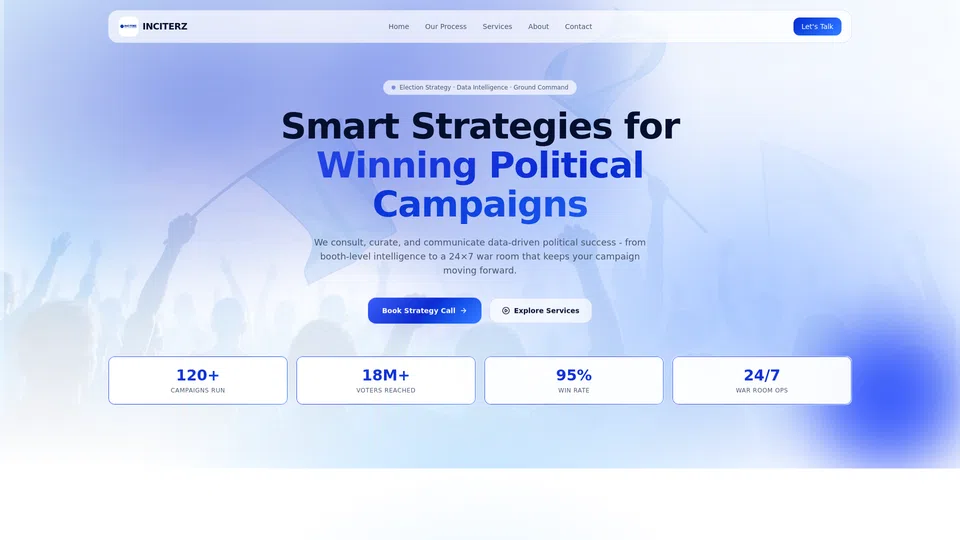 Homepage snapshot at launch