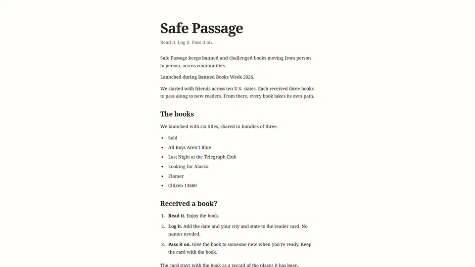 Homepage snapshot at launch