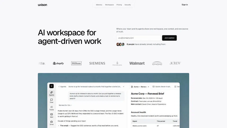 Homepage snapshot at launch