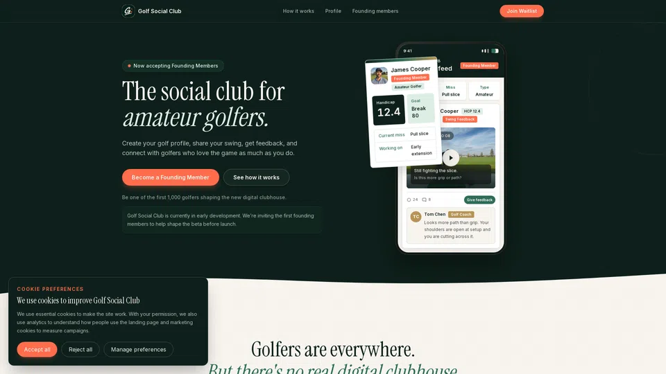 Homepage snapshot at launch