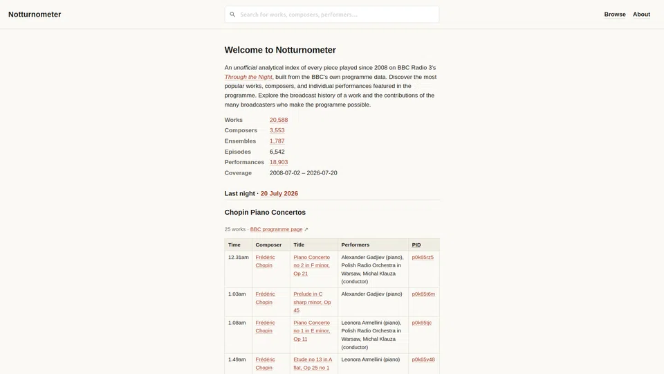 Homepage snapshot at launch