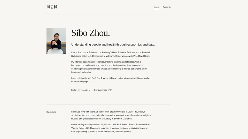 Homepage snapshot at launch
