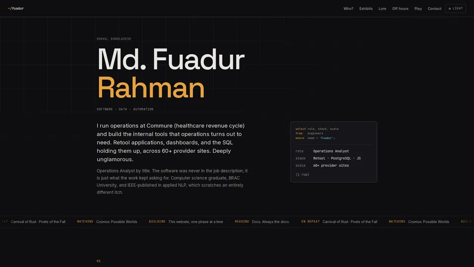Homepage snapshot at launch