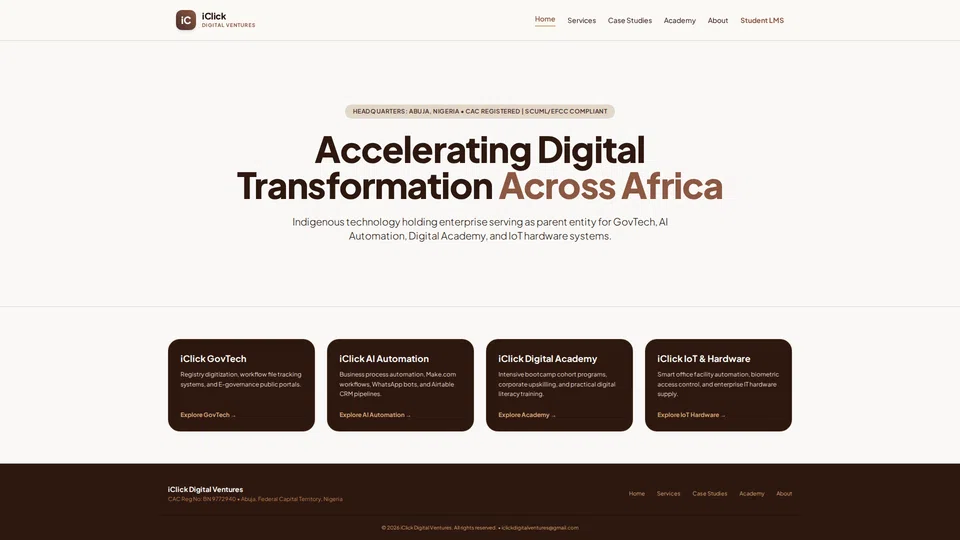 Homepage snapshot at launch