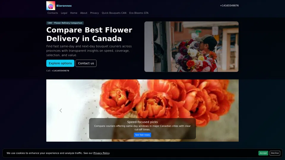 Homepage snapshot at launch