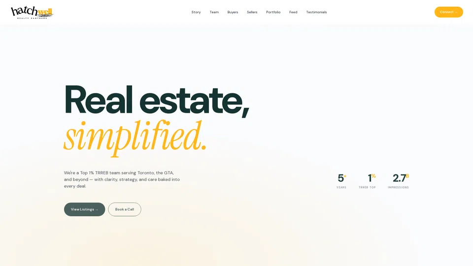 Homepage snapshot at launch